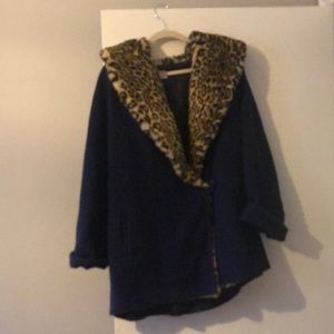 Vintage Jacket faux fur and wool